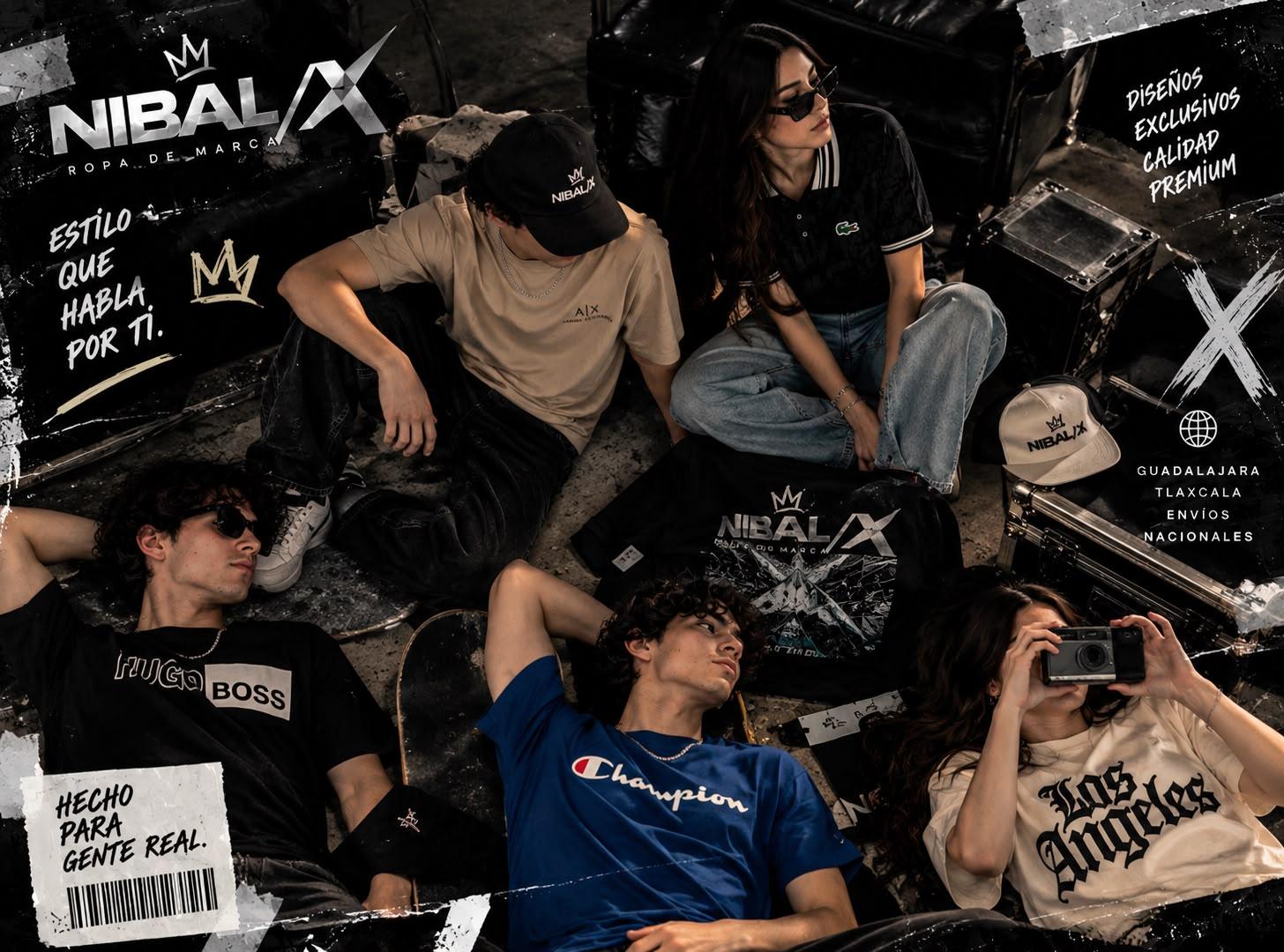 Editorial NIBAL/X con collage streetwear