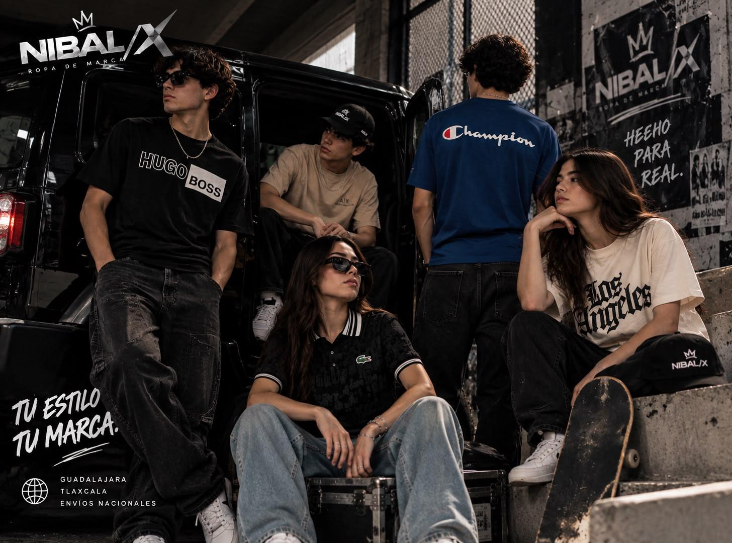 Campaña editorial NIBAL/X con modelos streetwear